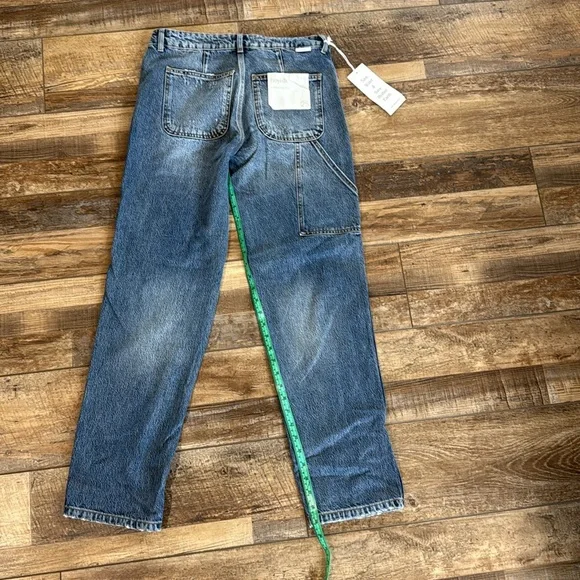Boyish Blue Straight Leg Jeans with Gold Stitching - Picture 13 of 14